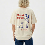 Tee-shirt Good Boy, détail du lettrage, vignette 3
