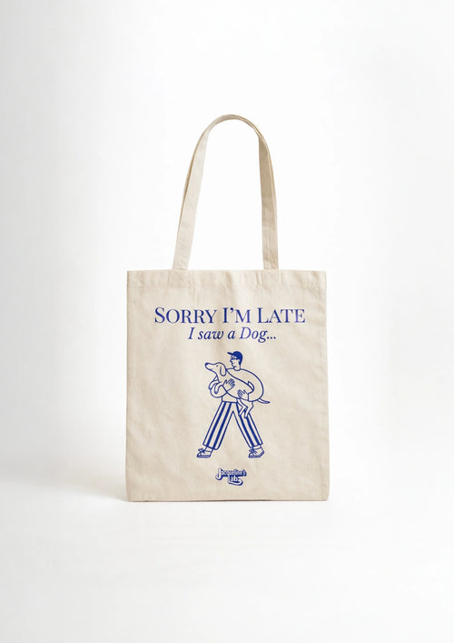 Tote bag Sorry, face avant avec le lettrage